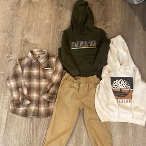 Timberland hoodie, button up and pants